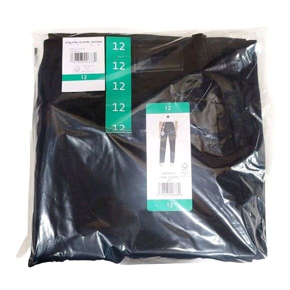 NWT Calvin Klein Women's High Rise Straight Leg Jeans Jet Black 29" Inseam, Sz 6 - Picture 8 of 8